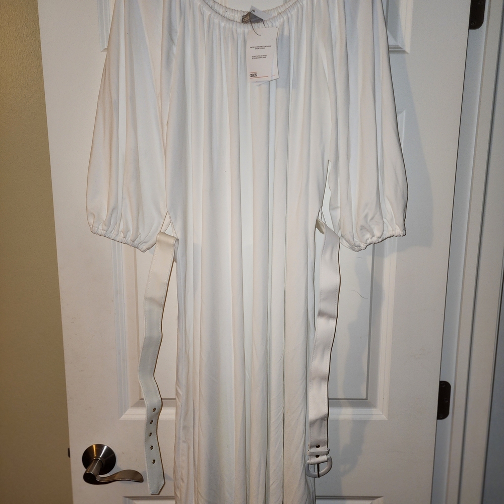 ASOS White Gathered Skirt